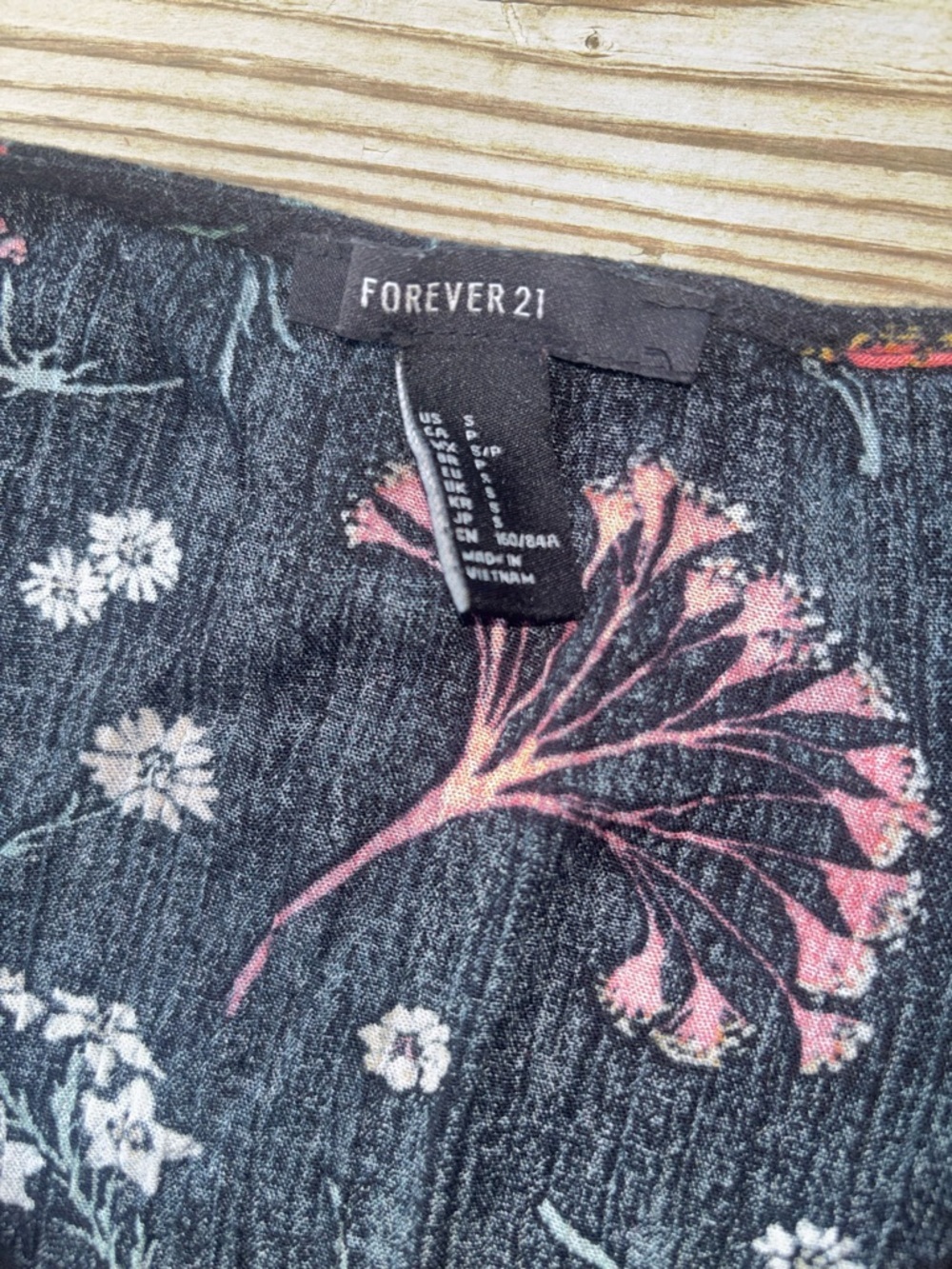 Forever 21 Black Floral Mini Dress Button Front Soft Goth Grunge Cottagecore - Picture 3 of 4